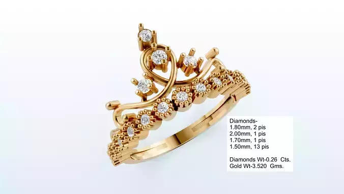 Women Crown Ring  14