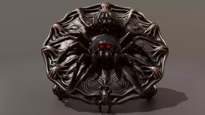 DVL3DStudio Tarantula Shield Low Poly Dark Fantasy Game Ready