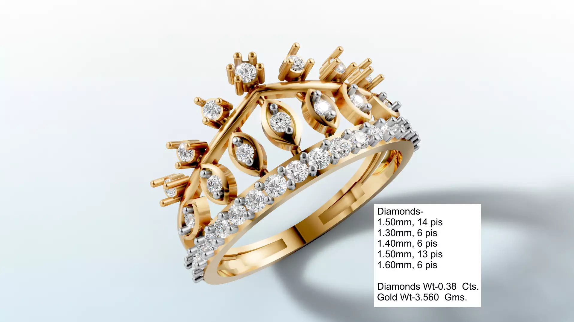 Women Crown Ring 10 3D print model