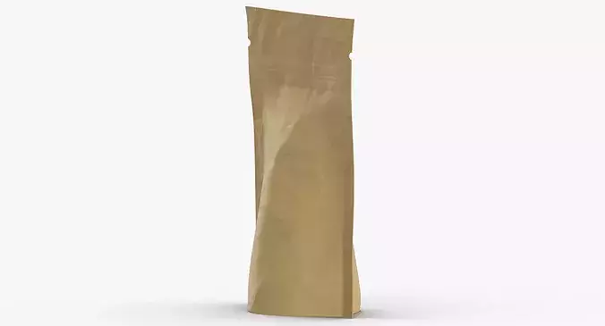 Stand Up Zipper Pouche 28g Closed 3D model 4