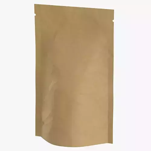 Stand Up Zipper Pouche 100g Closed 3D model