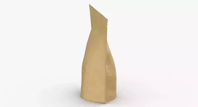 Stand Up Zipper Pouche 100g Closed 3D model 6