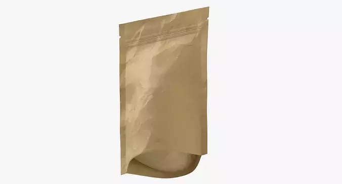 Stand Up Zipper Pouche 100g Closed 3D model 7