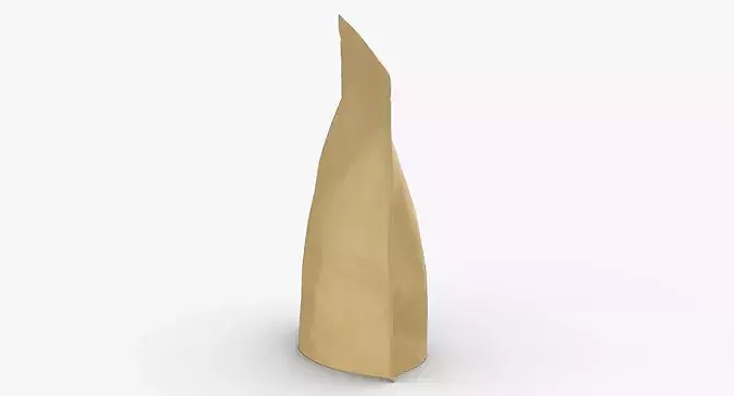 Stand Up Zipper Pouche 150g Closed 3D model 6
