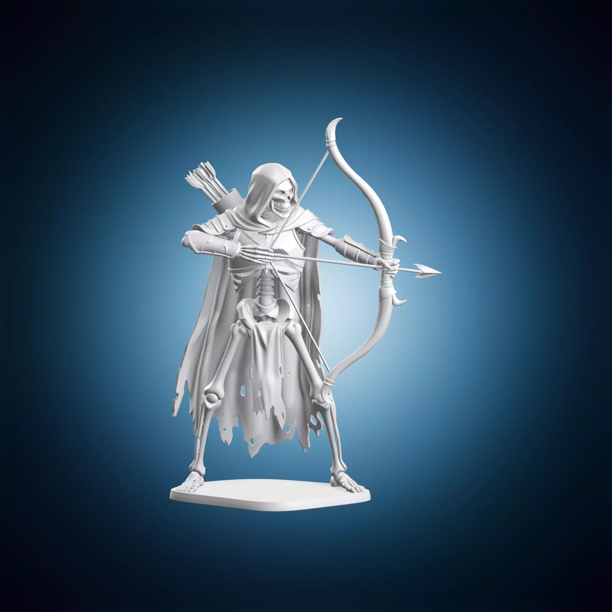 Skeleton Archer Undead Bow Miniature 3D print model
