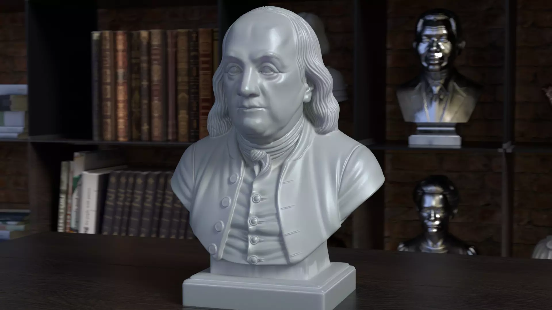 Benjamin Franklin Bust Neoclassical Bust 3D Printable STL File 3D print model