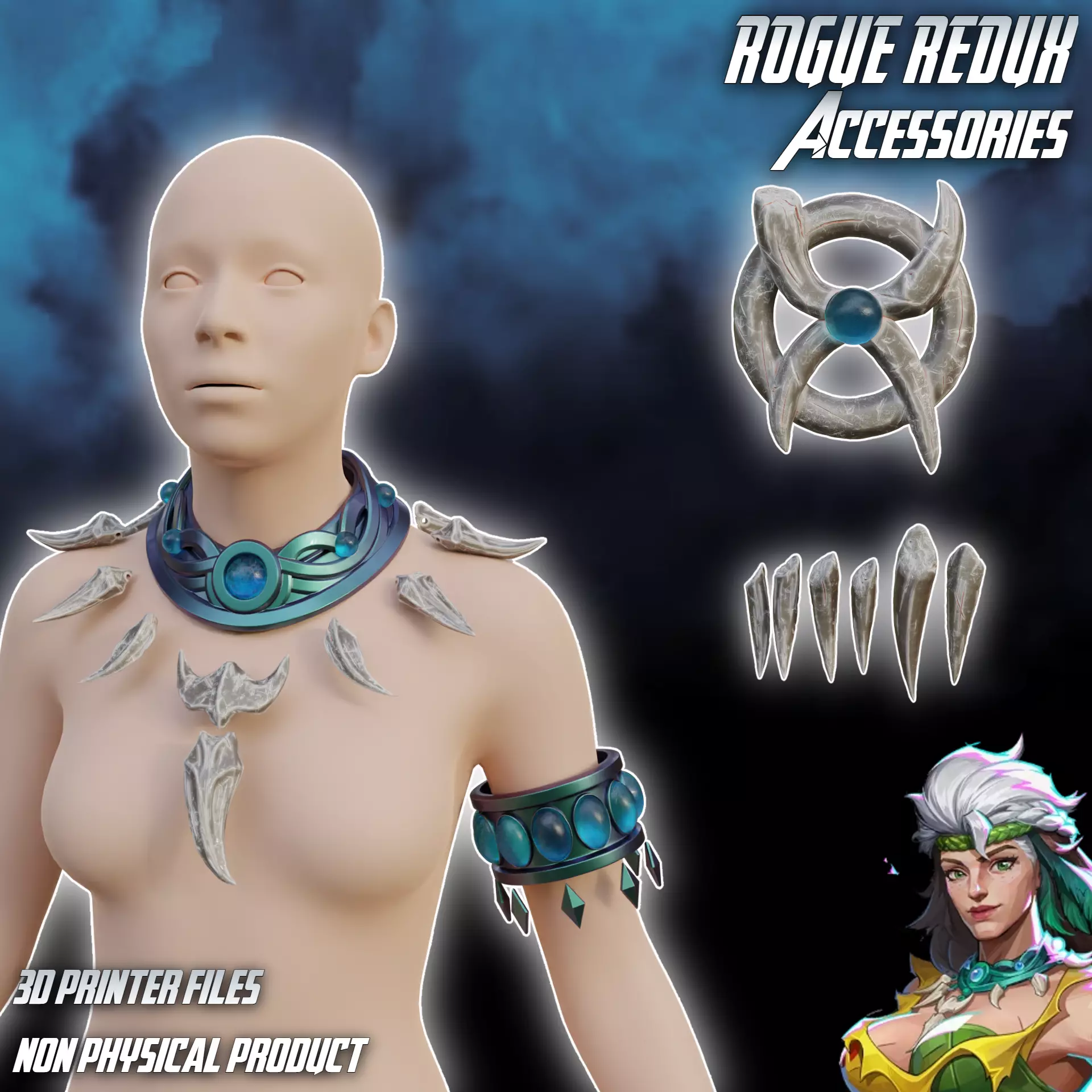 Rogue Redux Accessories Marvel Rivals 3D print model