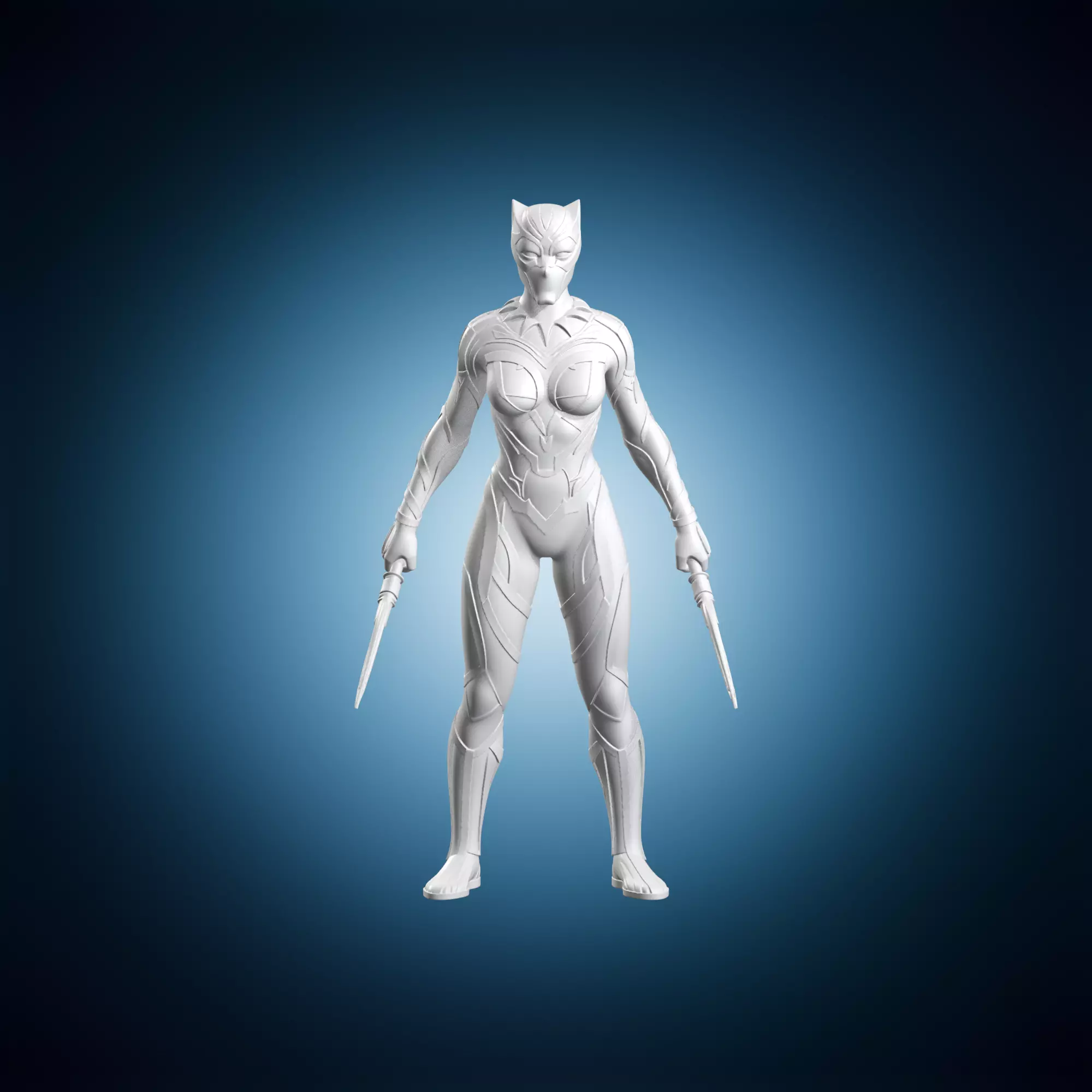 Shuri Panther Dual Spear Miniature 3D print model
