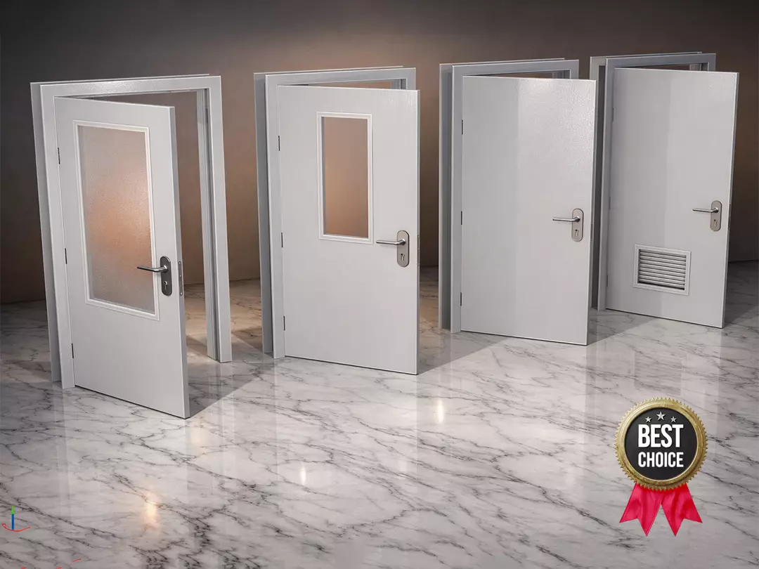 Doors Industrial Rigged PBR 4K Low-poly 3D model