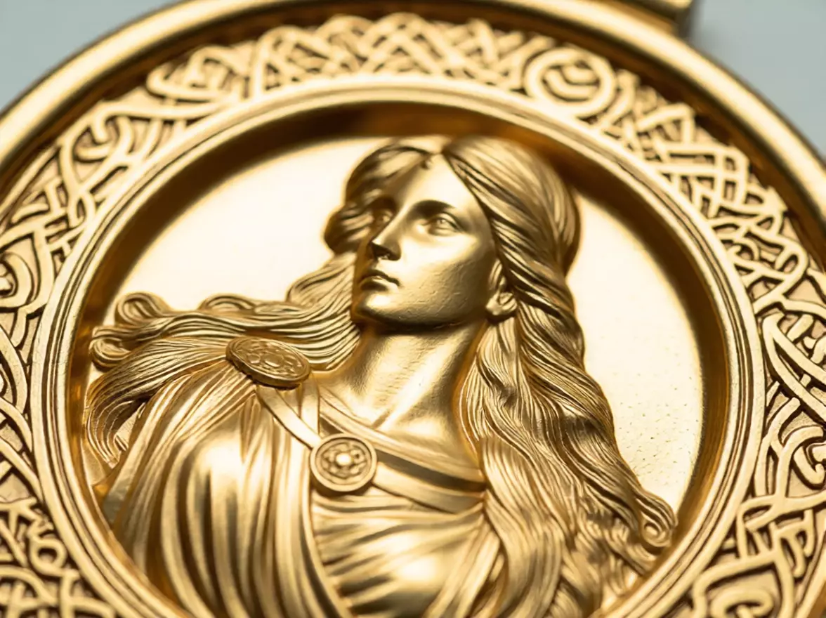 Norse Goddess Medallion Pendant 3D print model