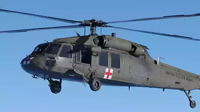 UH-60 Blackhawk Fully-Rigged Animated Game Ready 2 Skins
