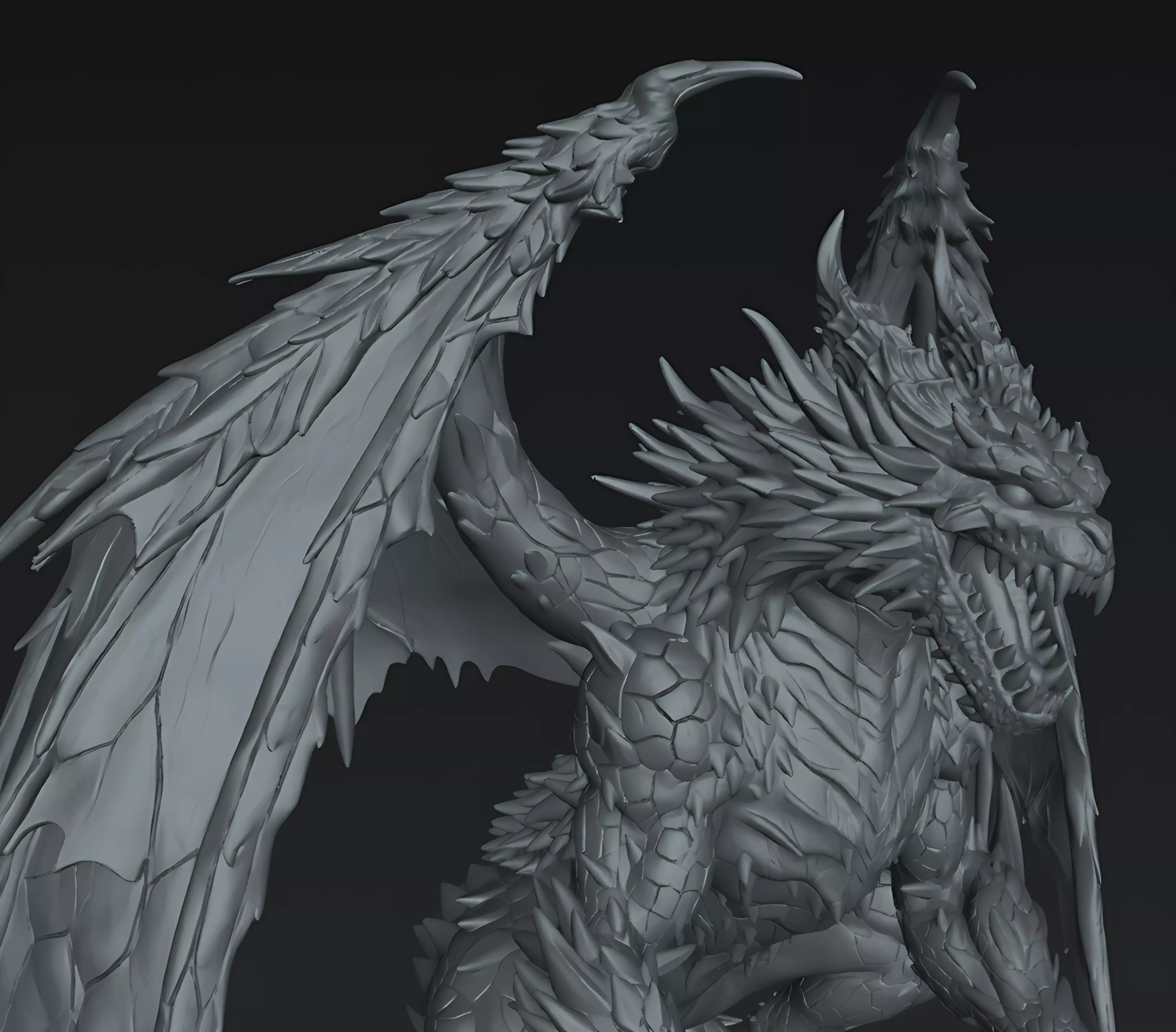 Dragon Tharvoryx the Ruinbound Dark Fantasy Dragon STL 3D print model