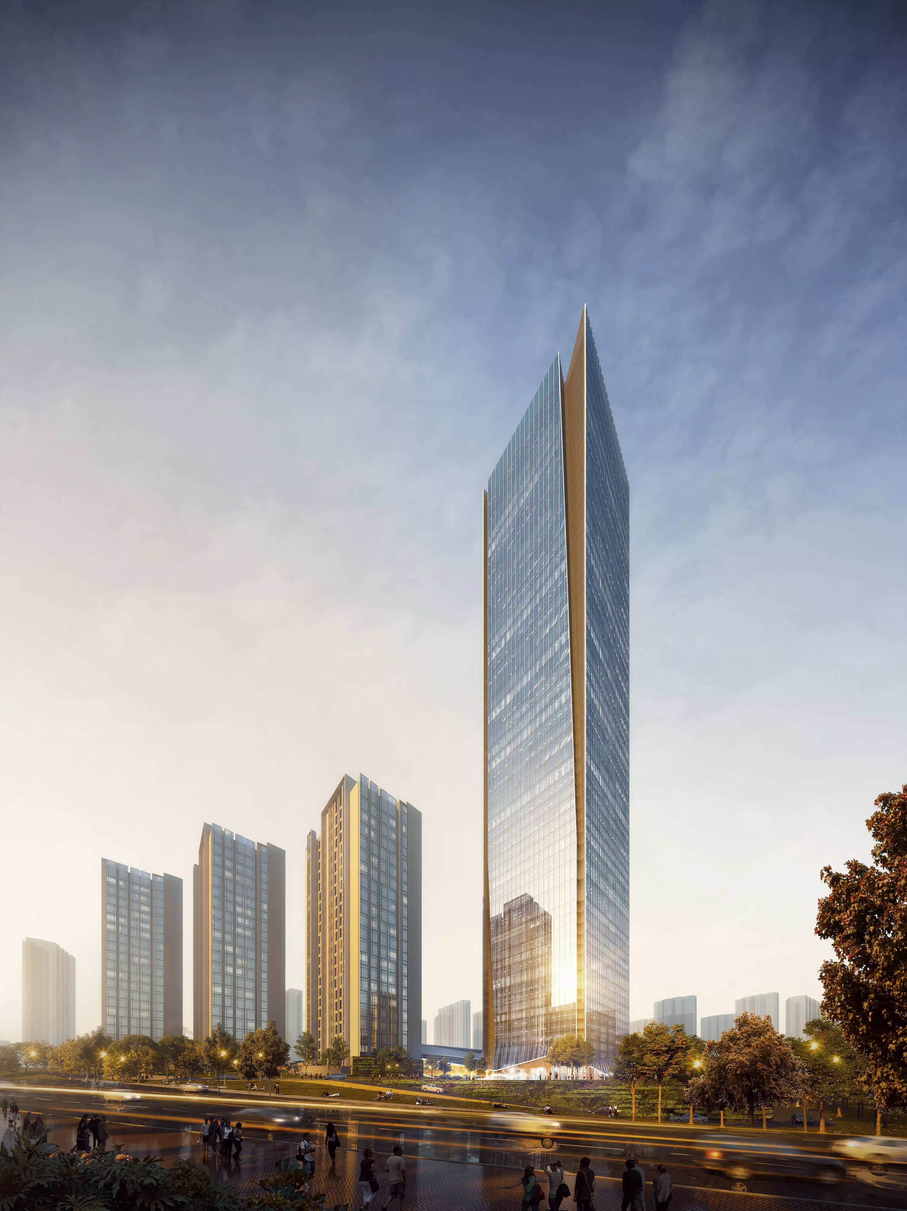 Modern Glass Landmark Tower Urban Exterior 3D model