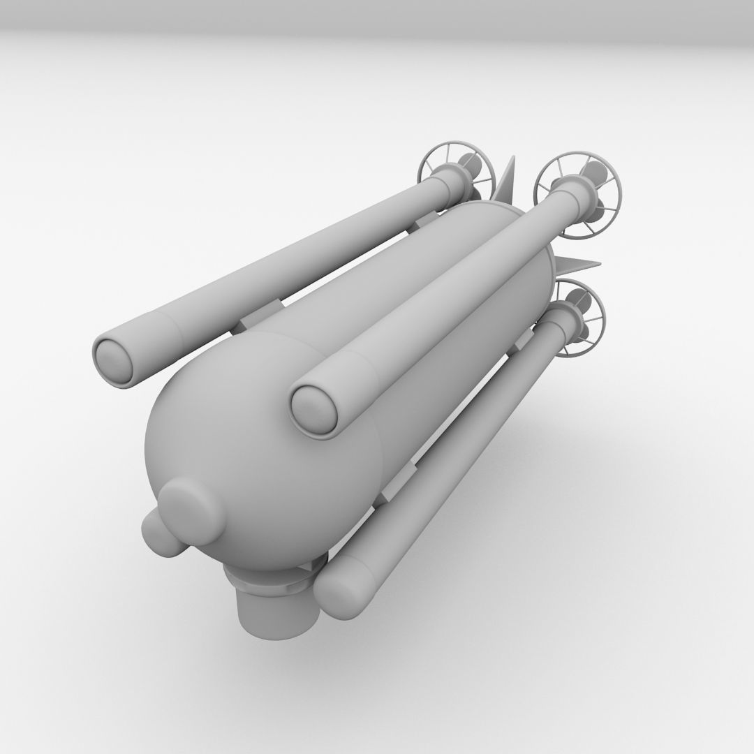 Seafox toy car with wheels 3D model_3