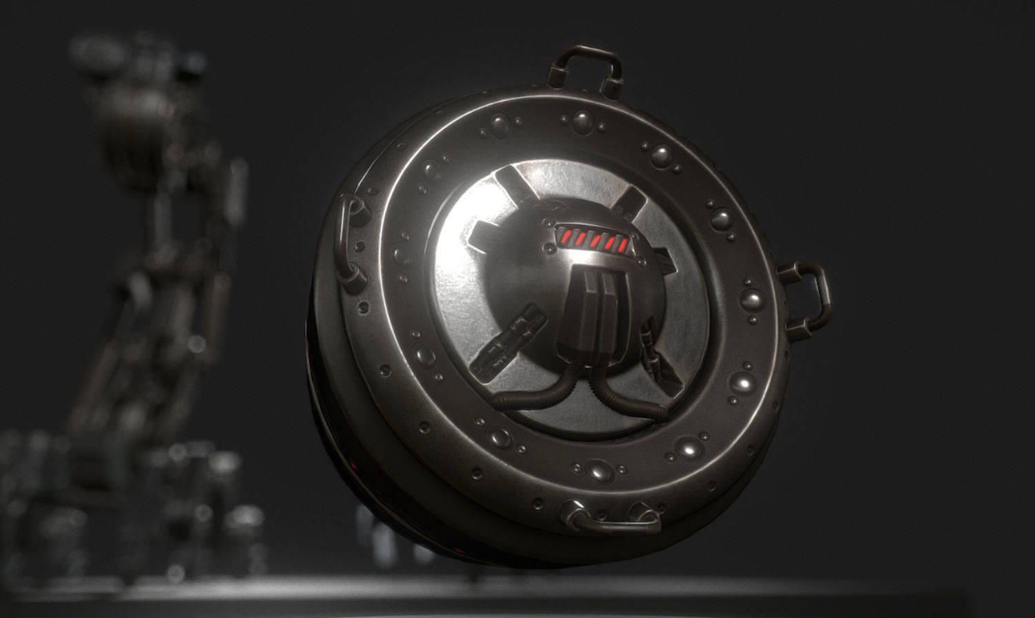 AI Control Module Basic Version Low-poly 3D model_8