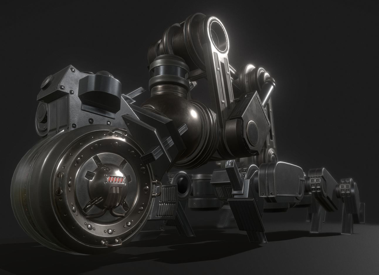 AI Control Module Basic Version Low-poly 3D model_16