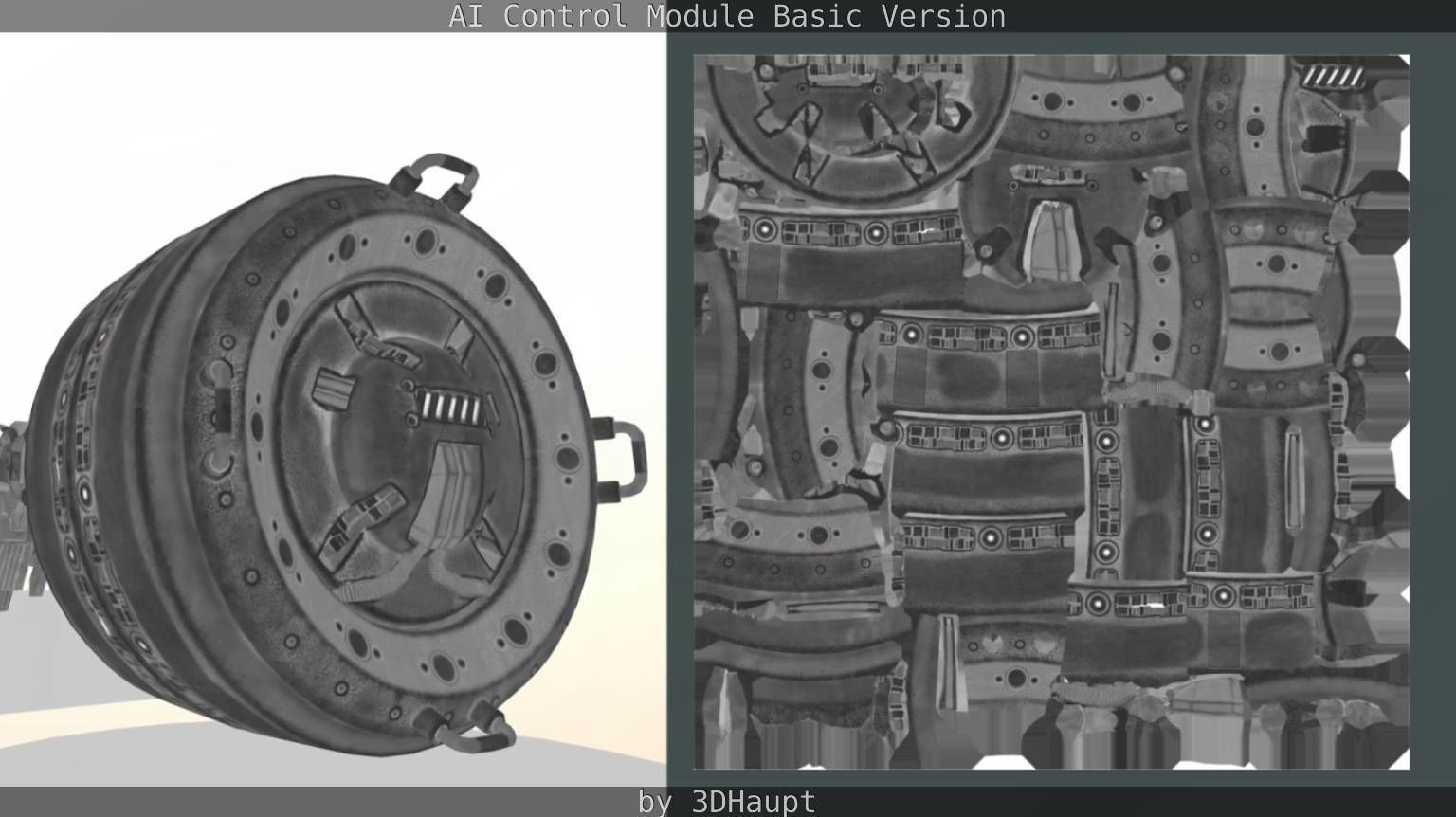 AI Control Module Basic Version Low-poly 3D model_57