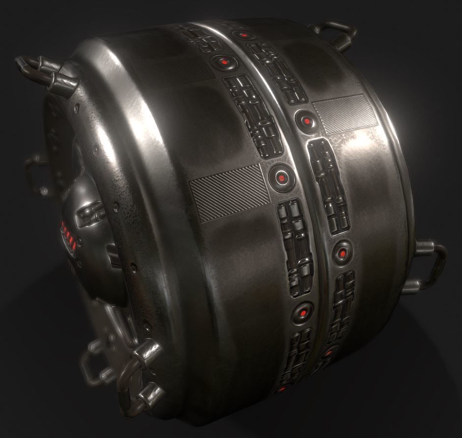 AI Control Module Basic Version Low-poly 3D model_9