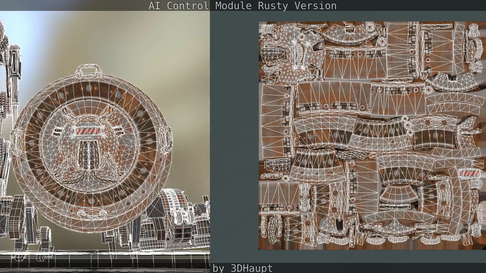 AI Control Module Rusty Version Low-poly 3D model_50