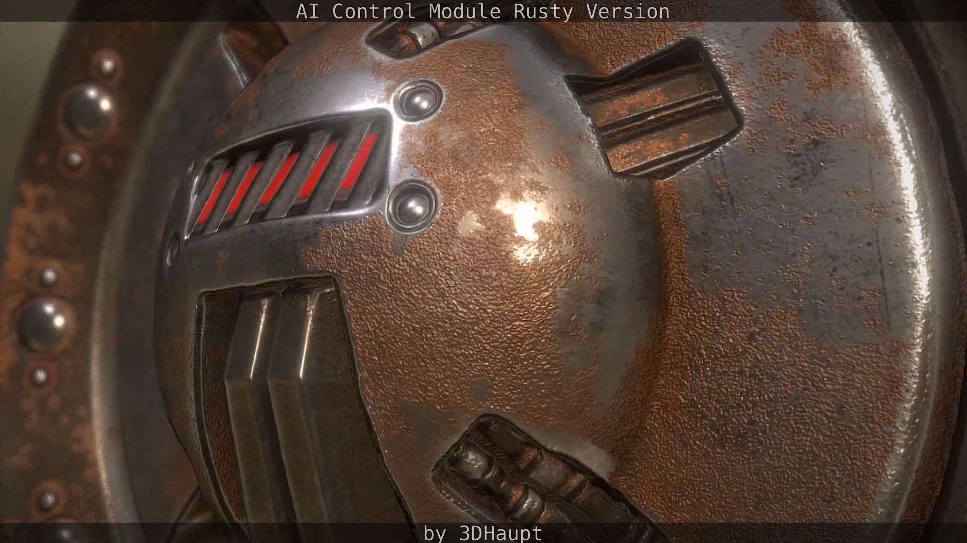 AI Control Module Rusty Version Low-poly 3D model_23