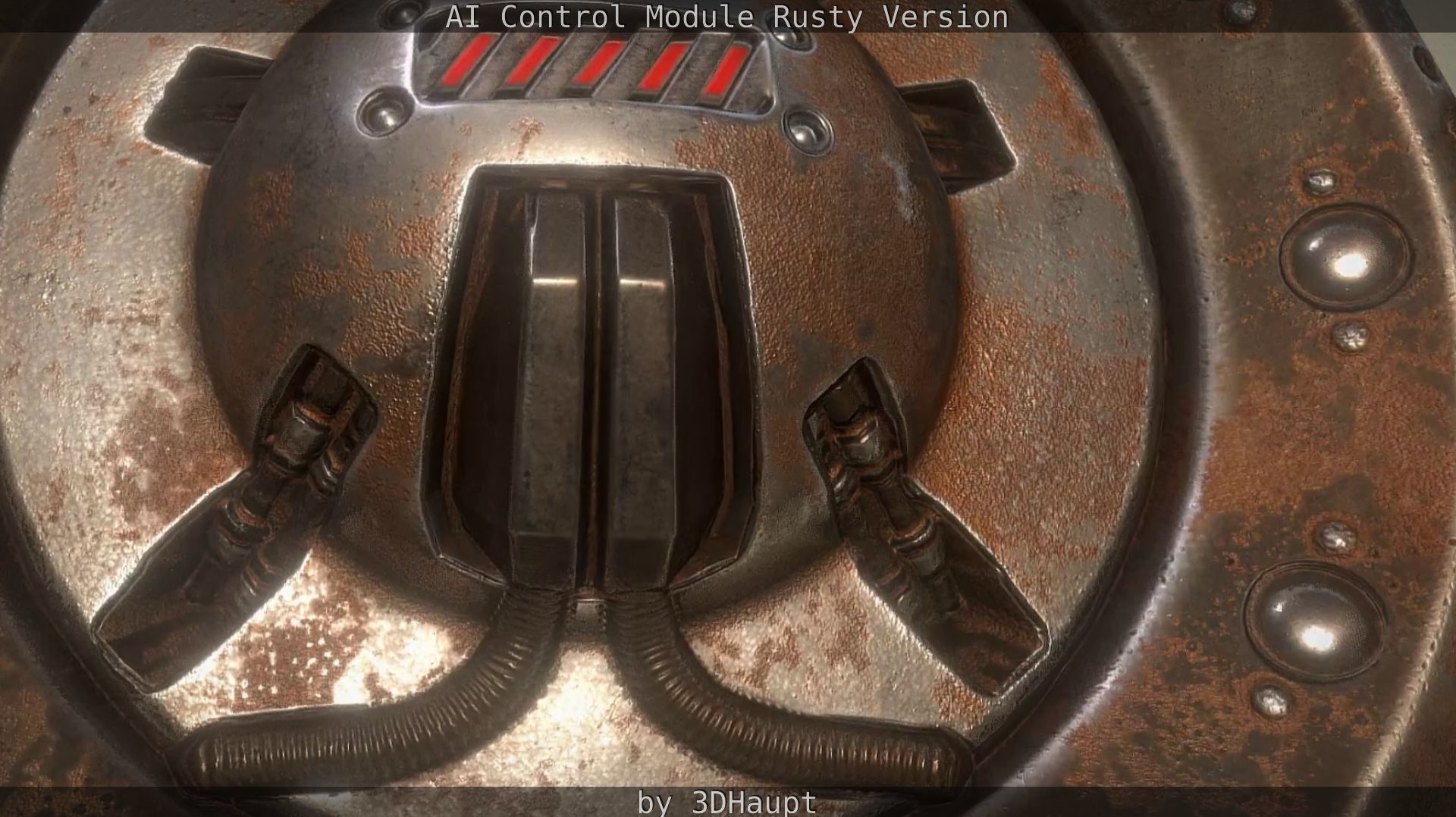 AI Control Module Rusty Version Low-poly 3D model_90