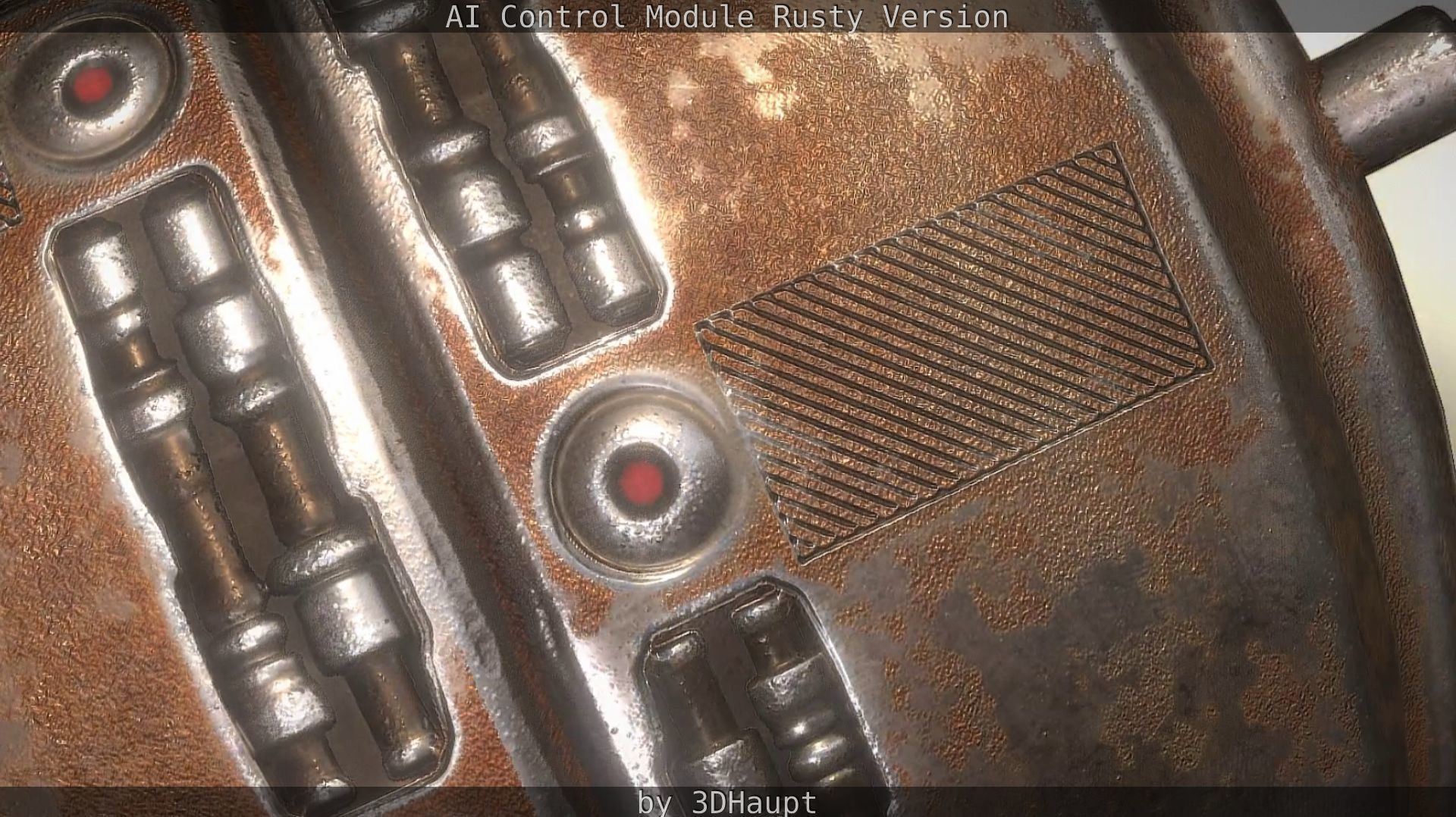 AI Control Module Rusty Version Low-poly 3D model_86