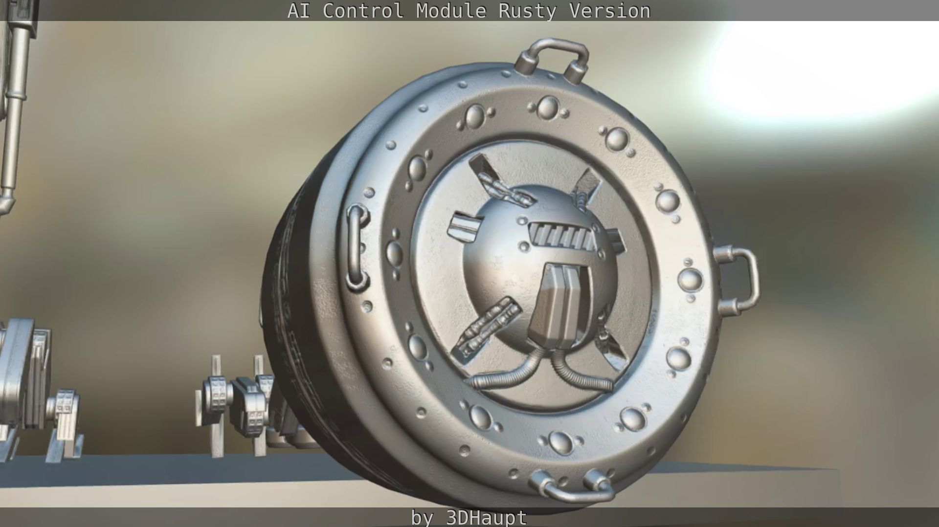 AI Control Module Rusty Version Low-poly 3D model_65