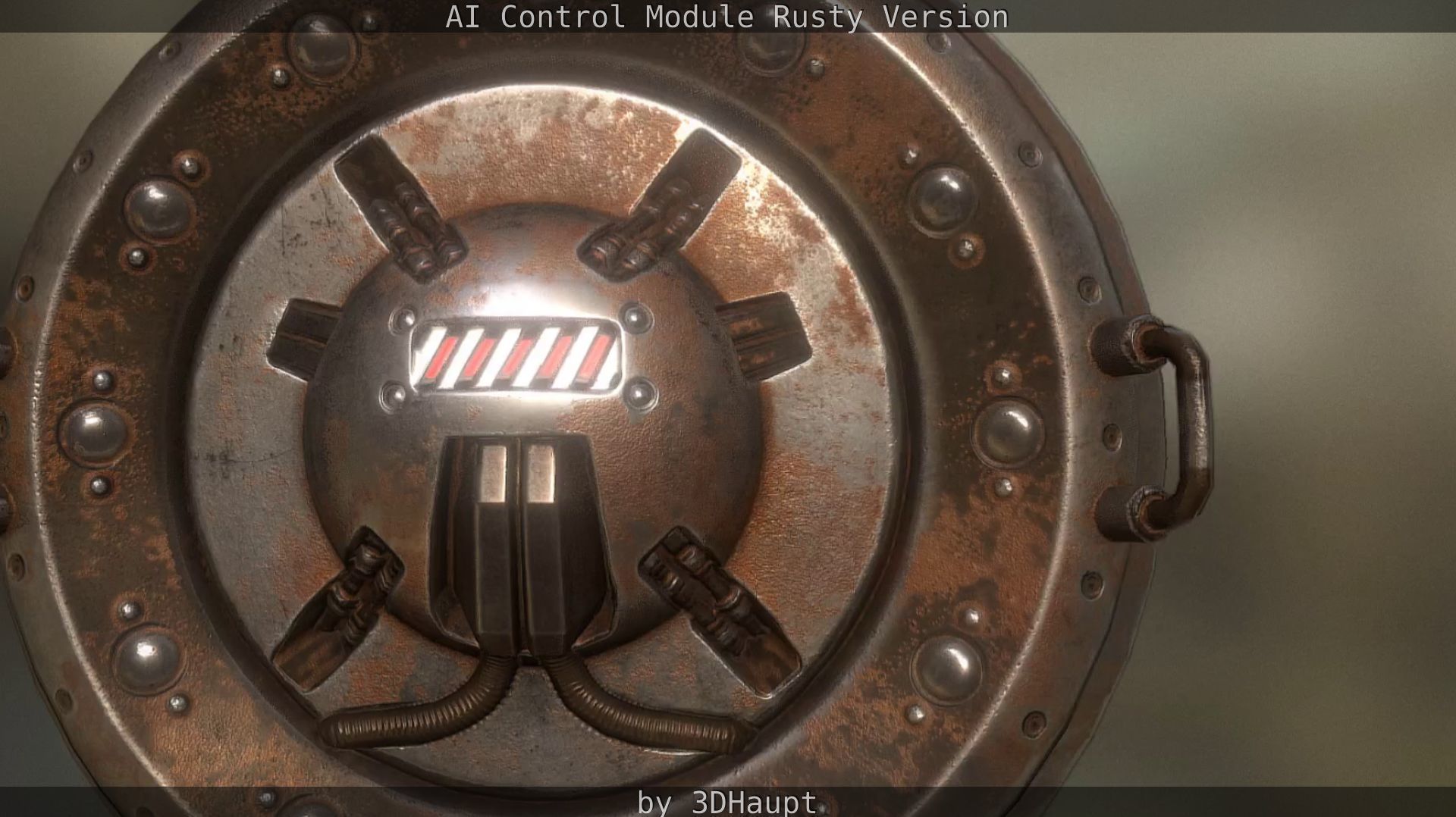 AI Control Module Rusty Version Low-poly 3D model_21