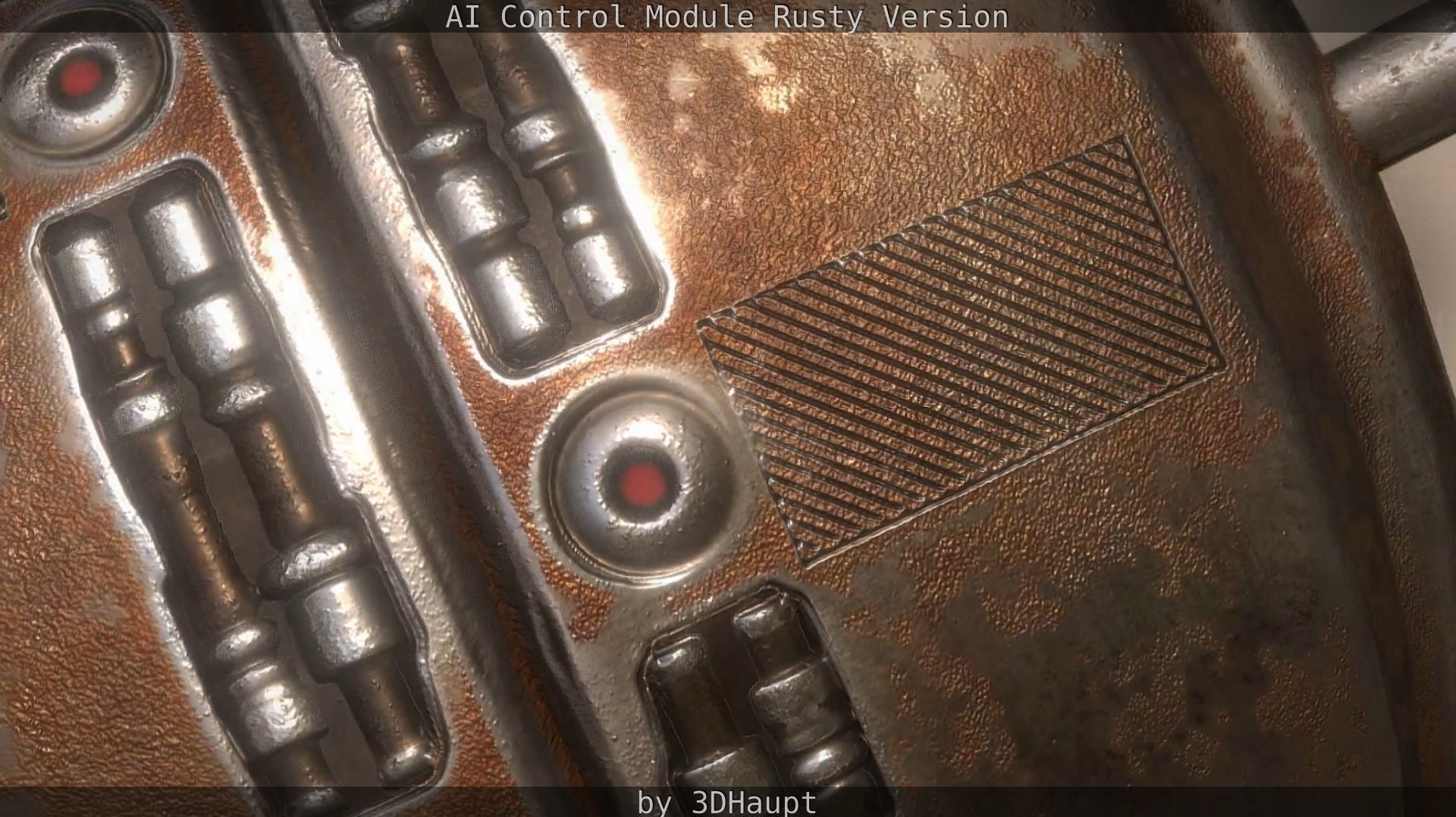 AI Control Module Rusty Version Low-poly 3D model_85