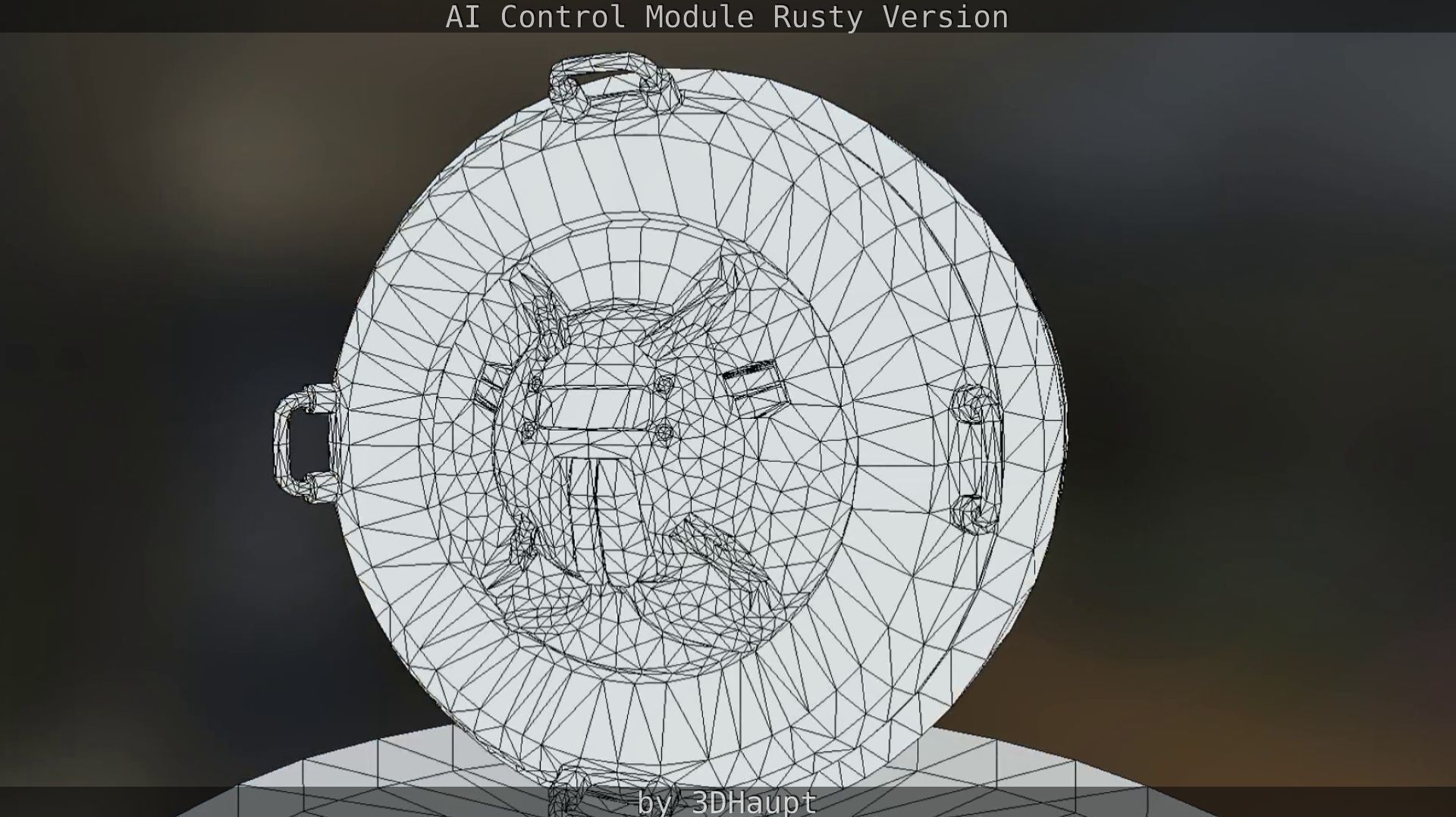 AI Control Module Rusty Version Low-poly 3D model_71