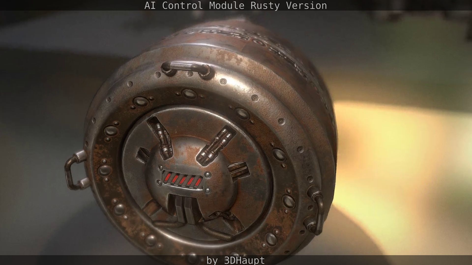 AI Control Module Rusty Version Low-poly 3D model_29