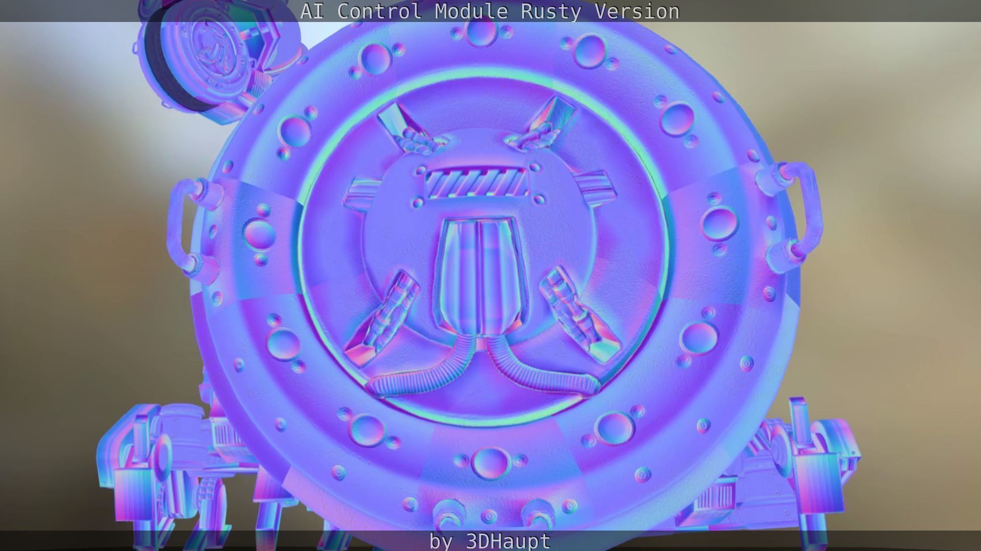 AI Control Module Rusty Version Low-poly 3D model_41