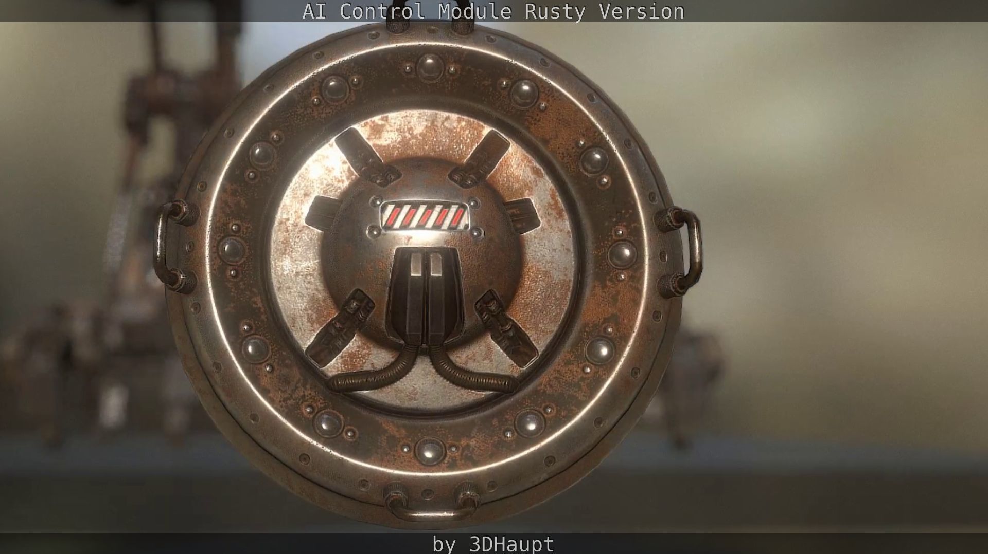 AI Control Module Rusty Version Low-poly 3D model_112