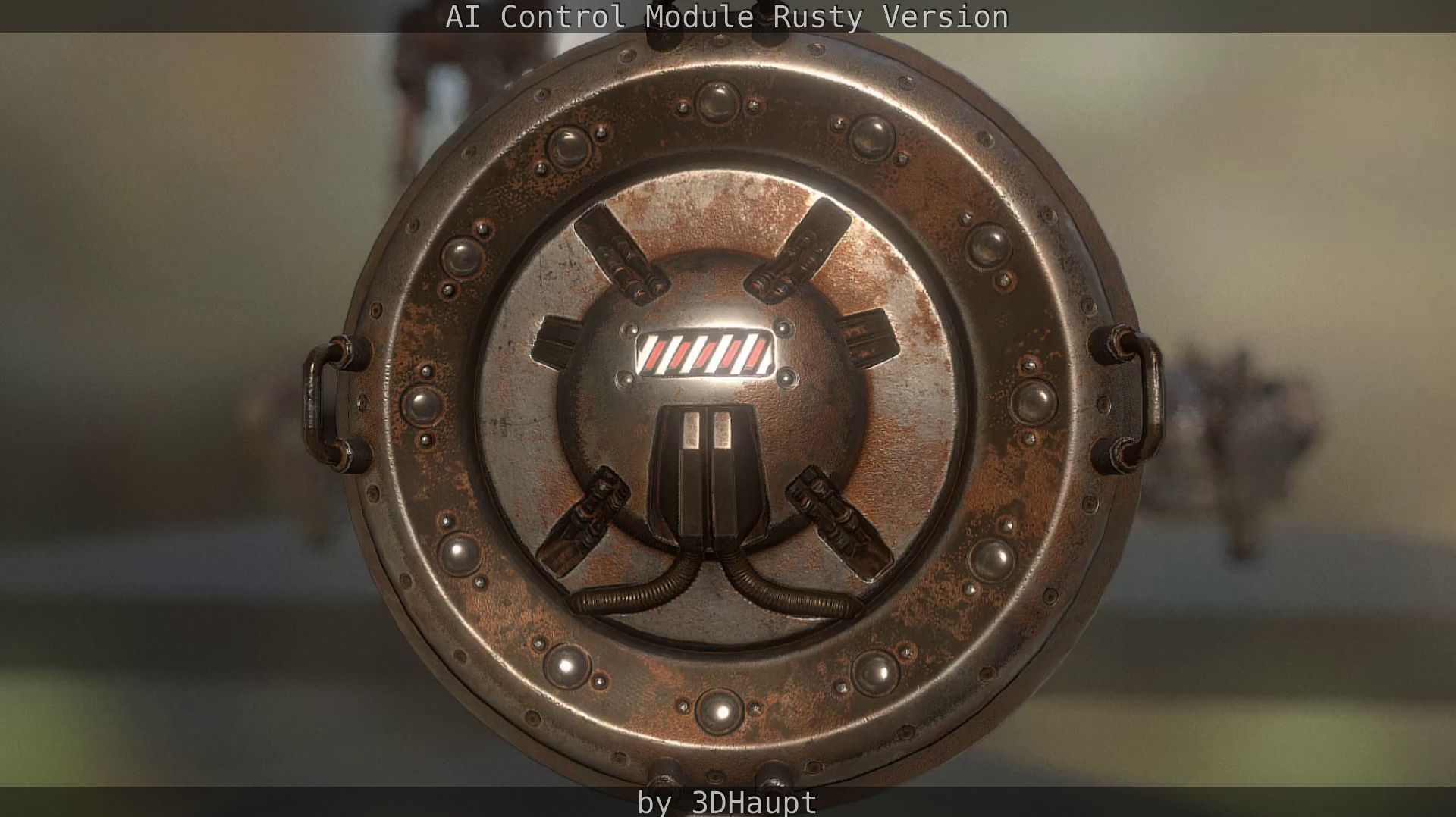 AI Control Module Rusty Version Low-poly 3D model_76