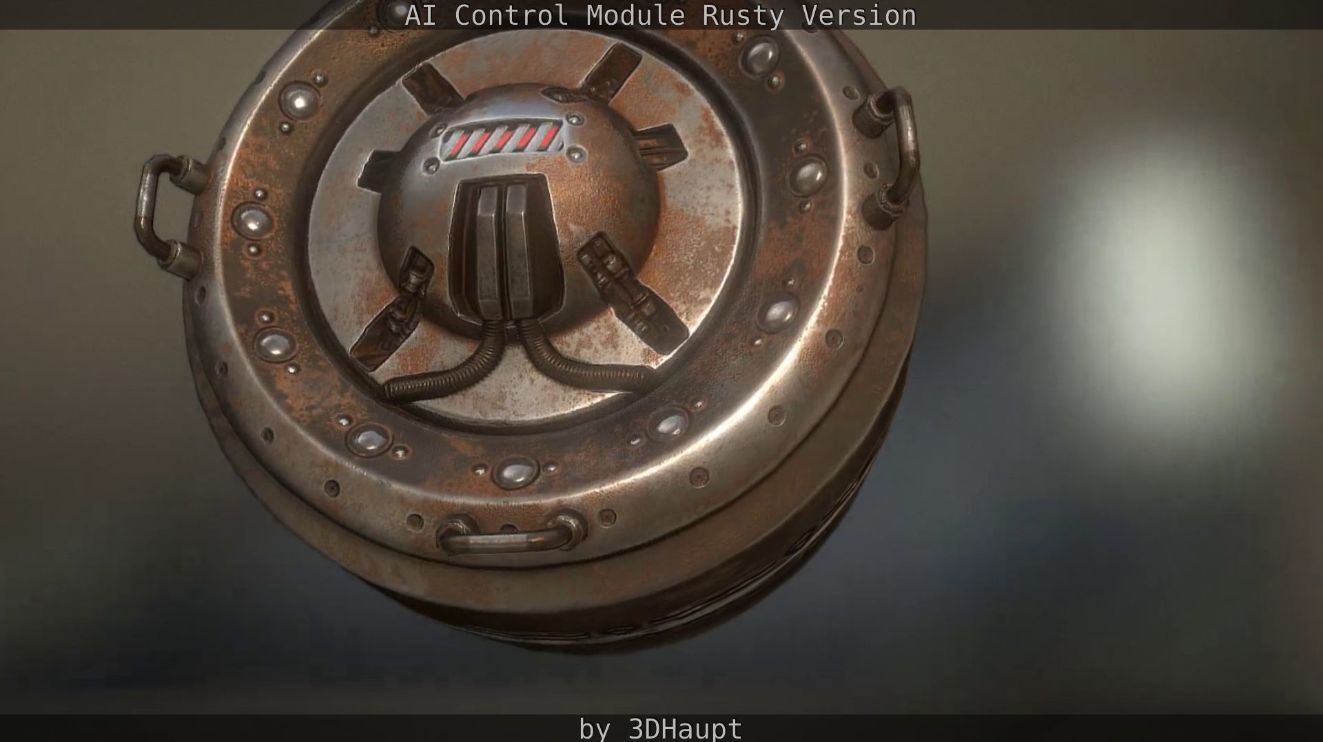 AI Control Module Rusty Version Low-poly 3D model_98