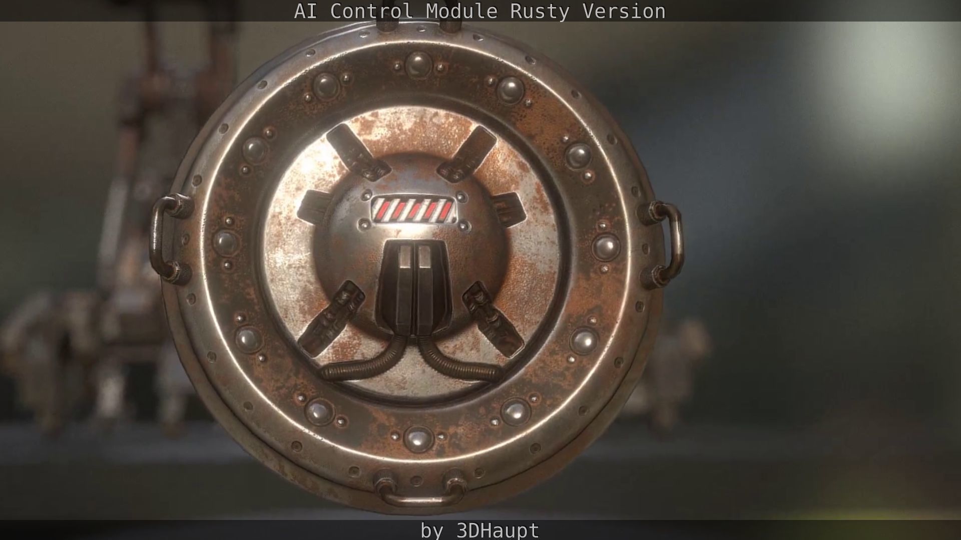 AI Control Module Rusty Version Low-poly 3D model_111