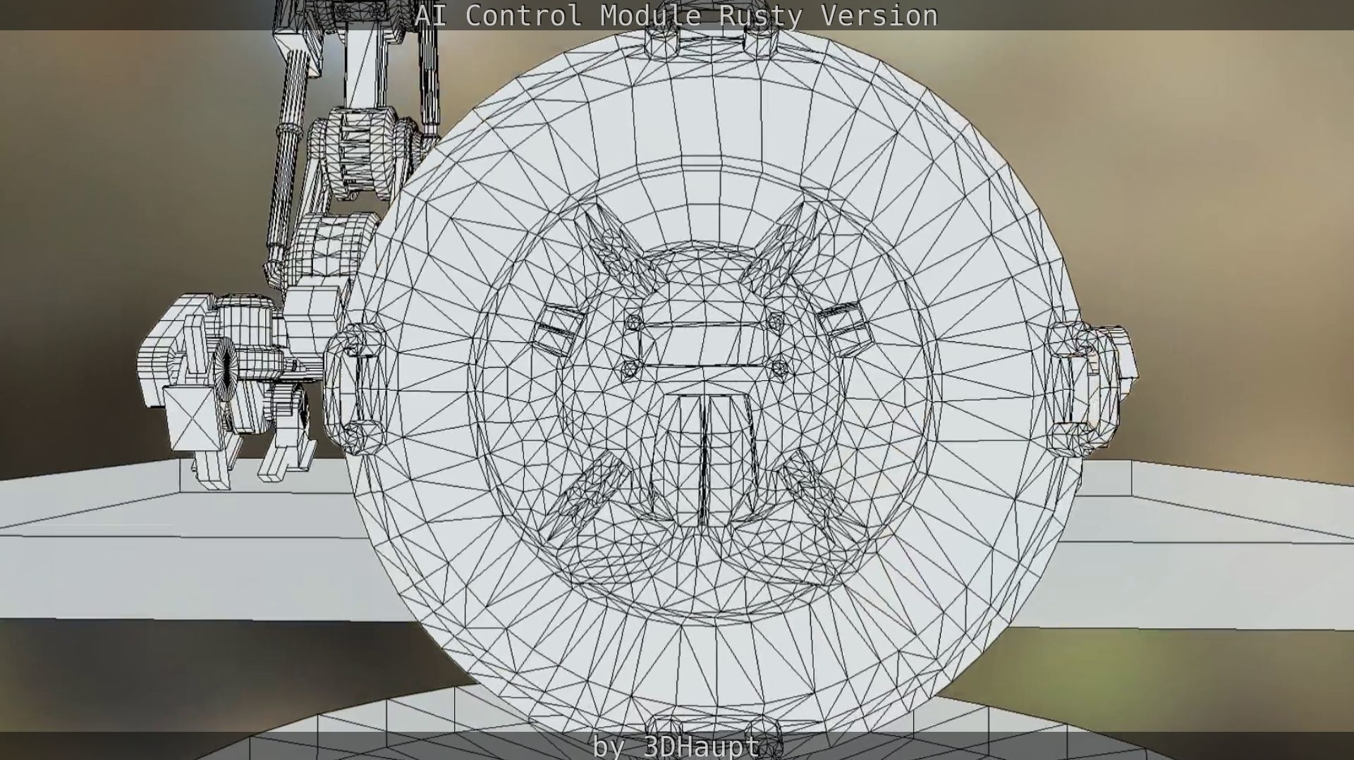 AI Control Module Rusty Version Low-poly 3D model_73