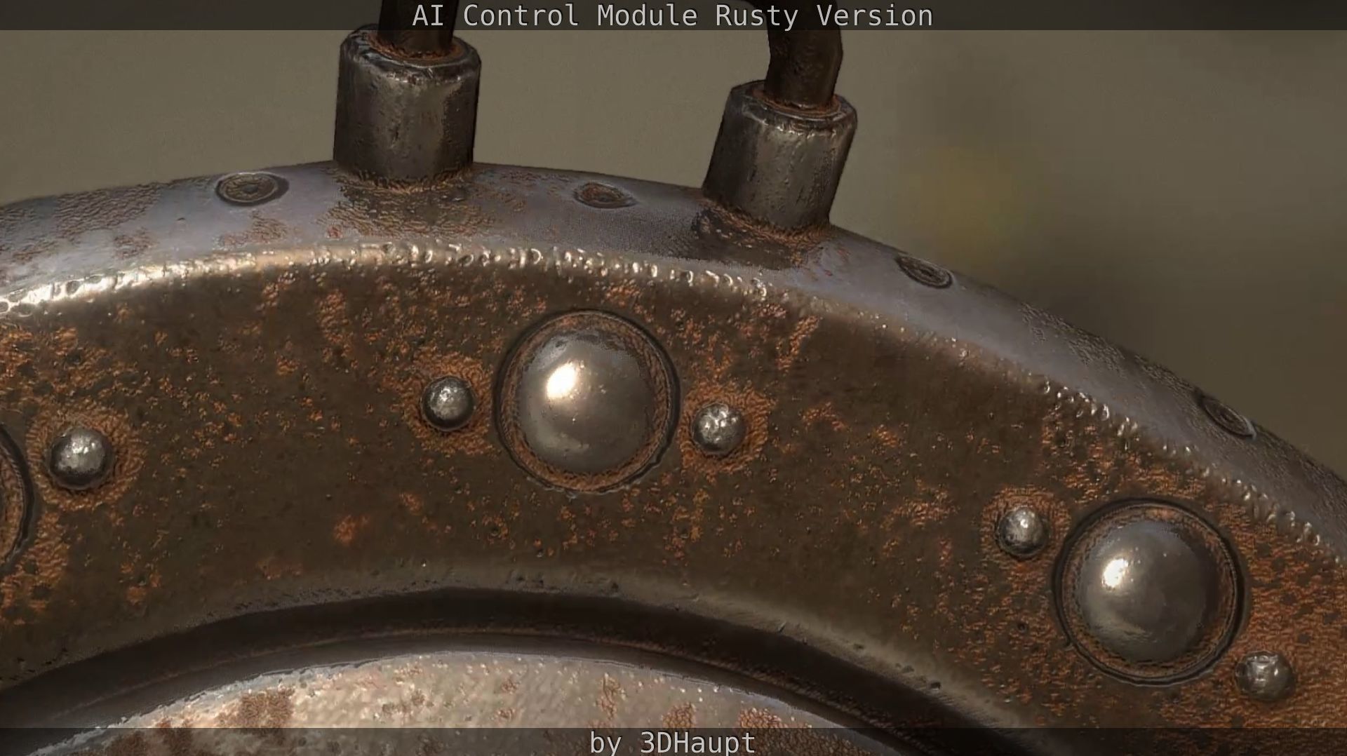 AI Control Module Rusty Version Low-poly 3D model_102