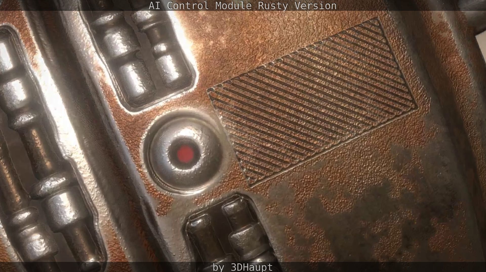 AI Control Module Rusty Version Low-poly 3D model_83