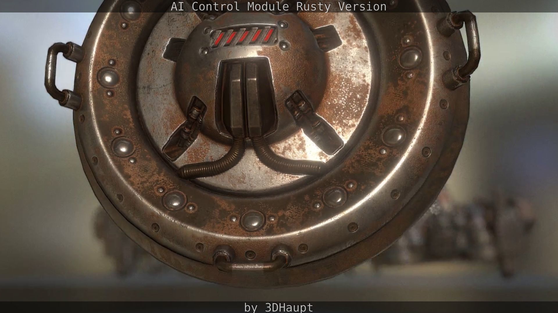 AI Control Module Rusty Version Low-poly 3D model_96