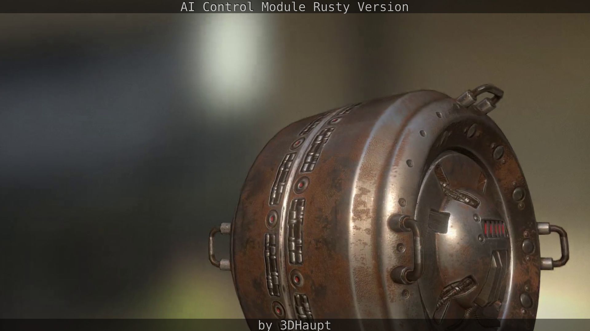 AI Control Module Rusty Version Low-poly 3D model_81