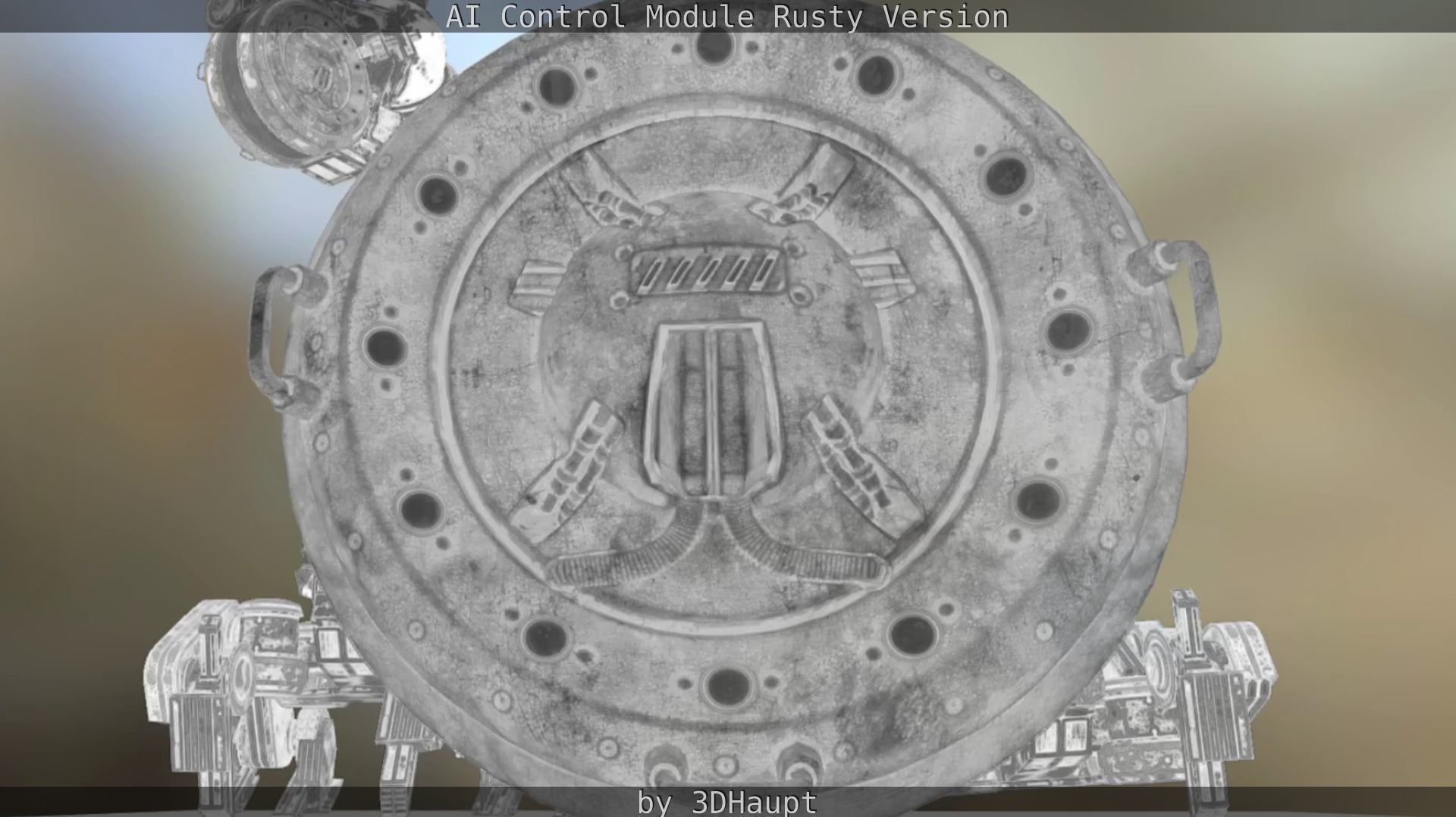 AI Control Module Rusty Version Low-poly 3D model_38