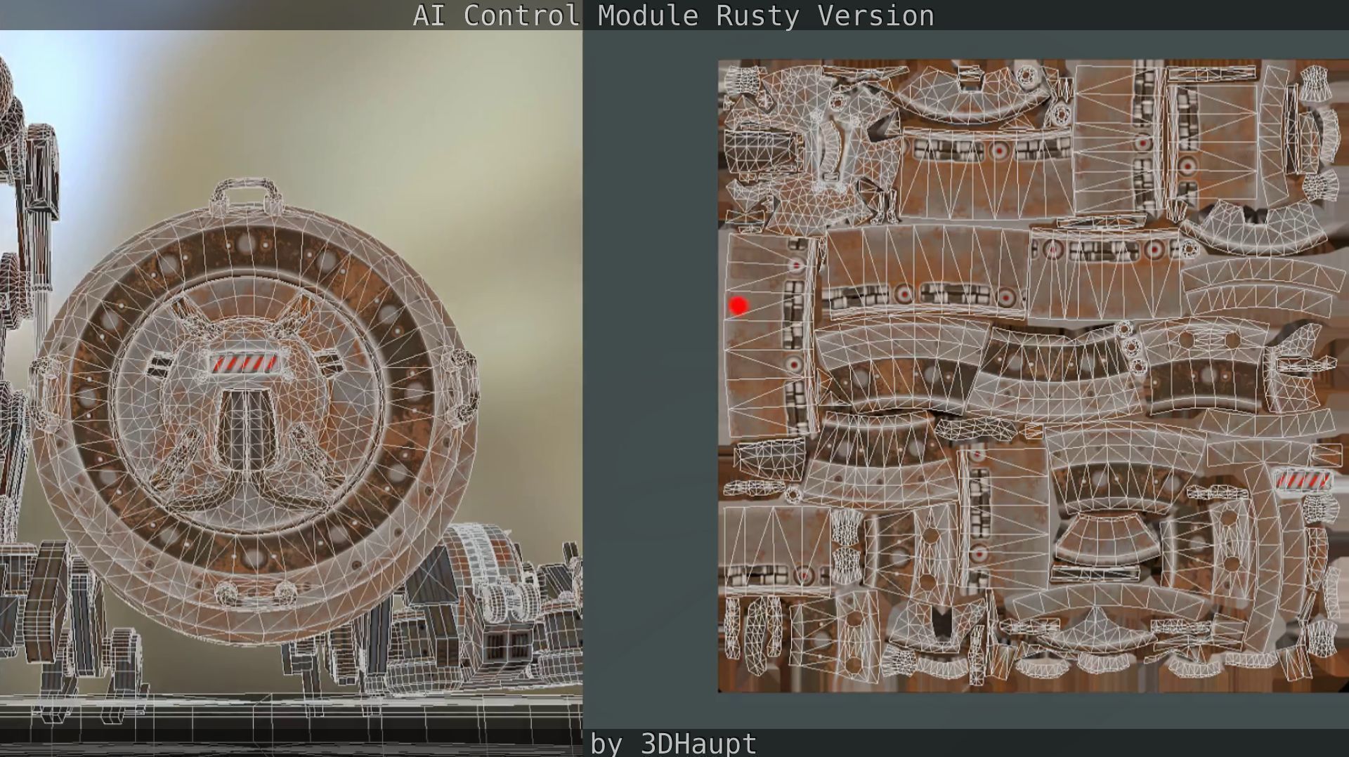 AI Control Module Rusty Version Low-poly 3D model_49