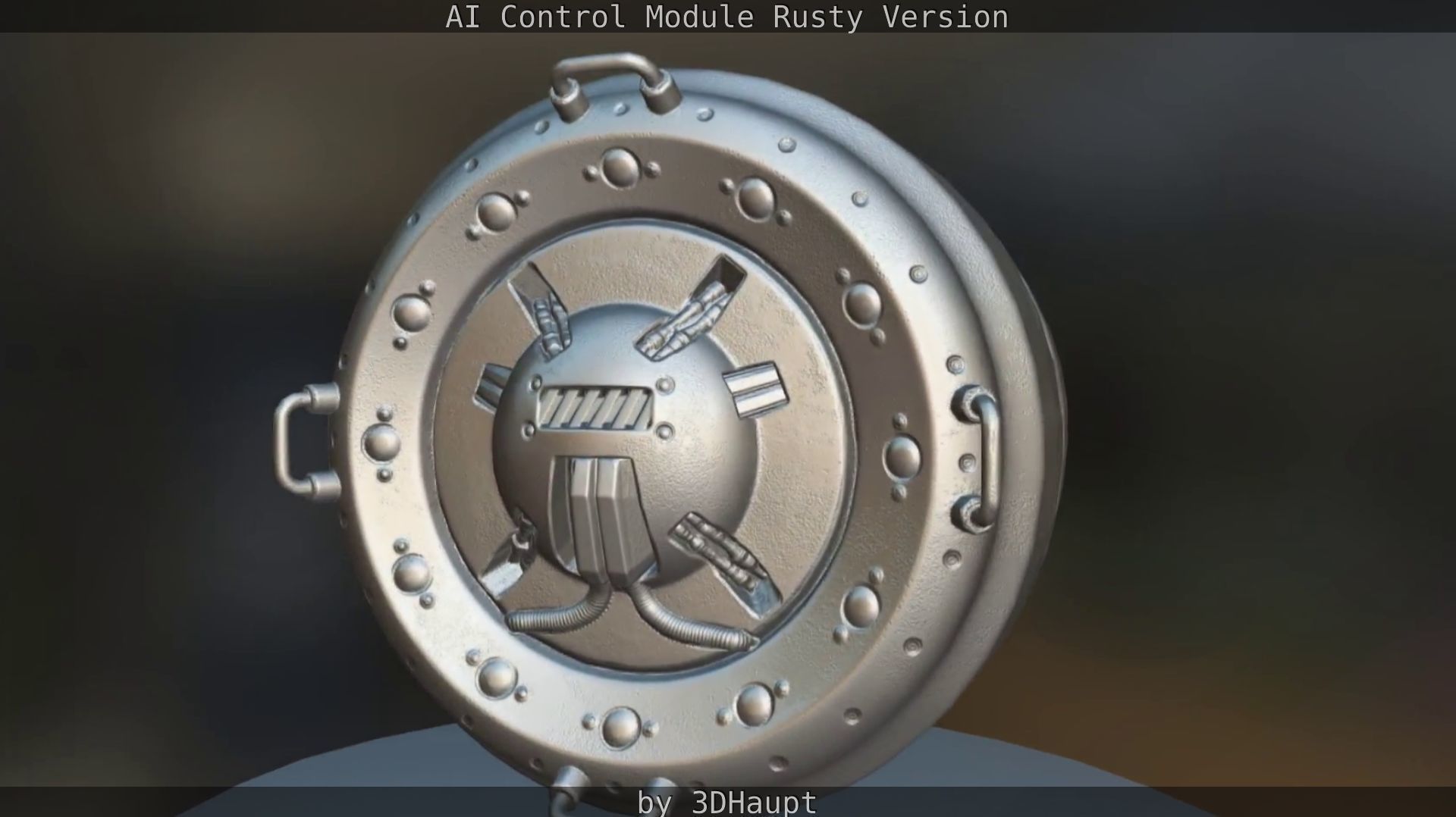 AI Control Module Rusty Version Low-poly 3D model_70