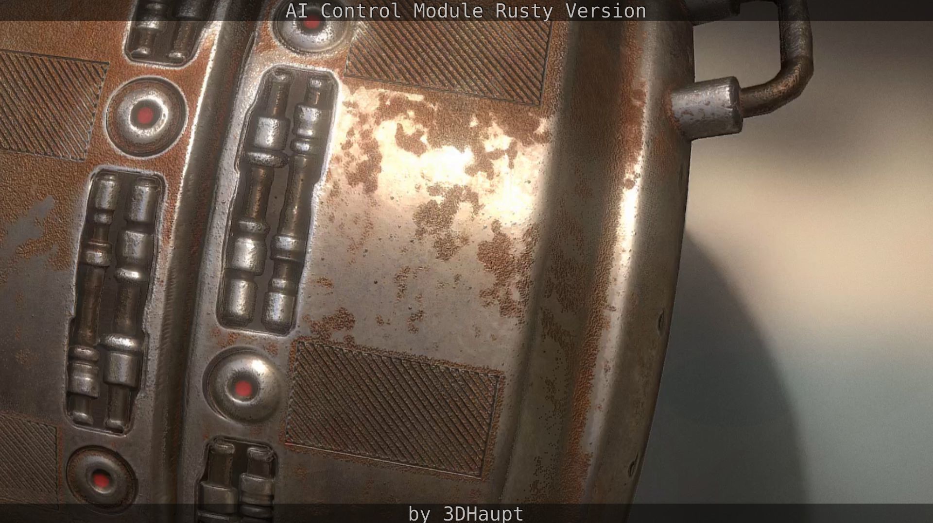 AI Control Module Rusty Version Low-poly 3D model_87