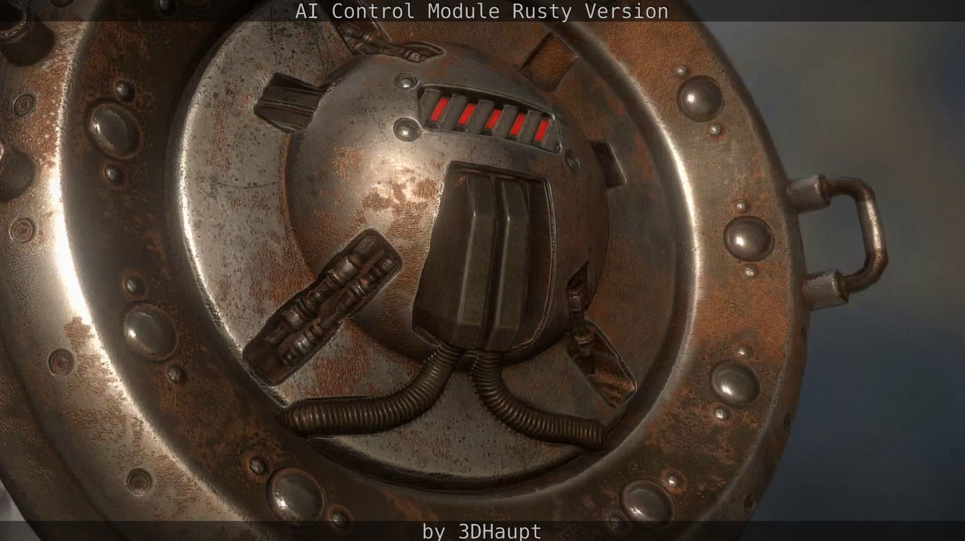 AI Control Module Rusty Version Low-poly 3D model_88