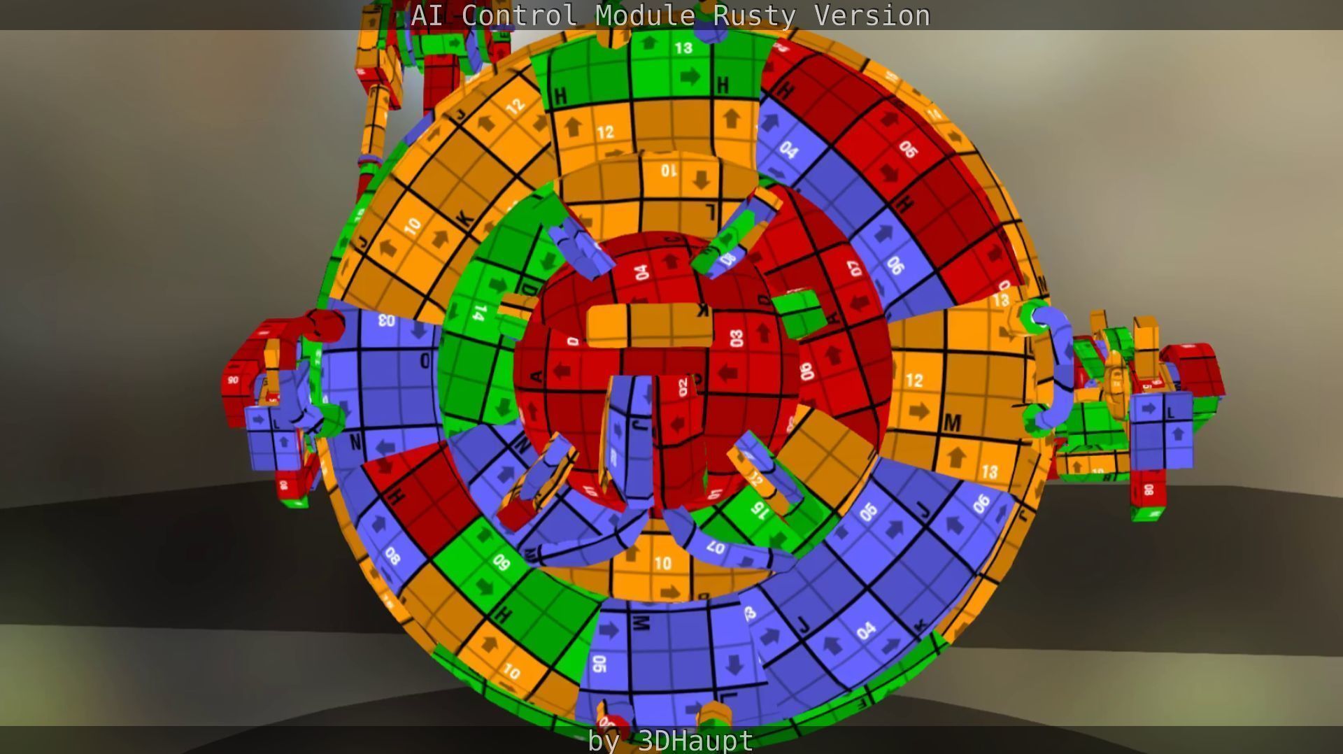 AI Control Module Rusty Version Low-poly 3D model_77