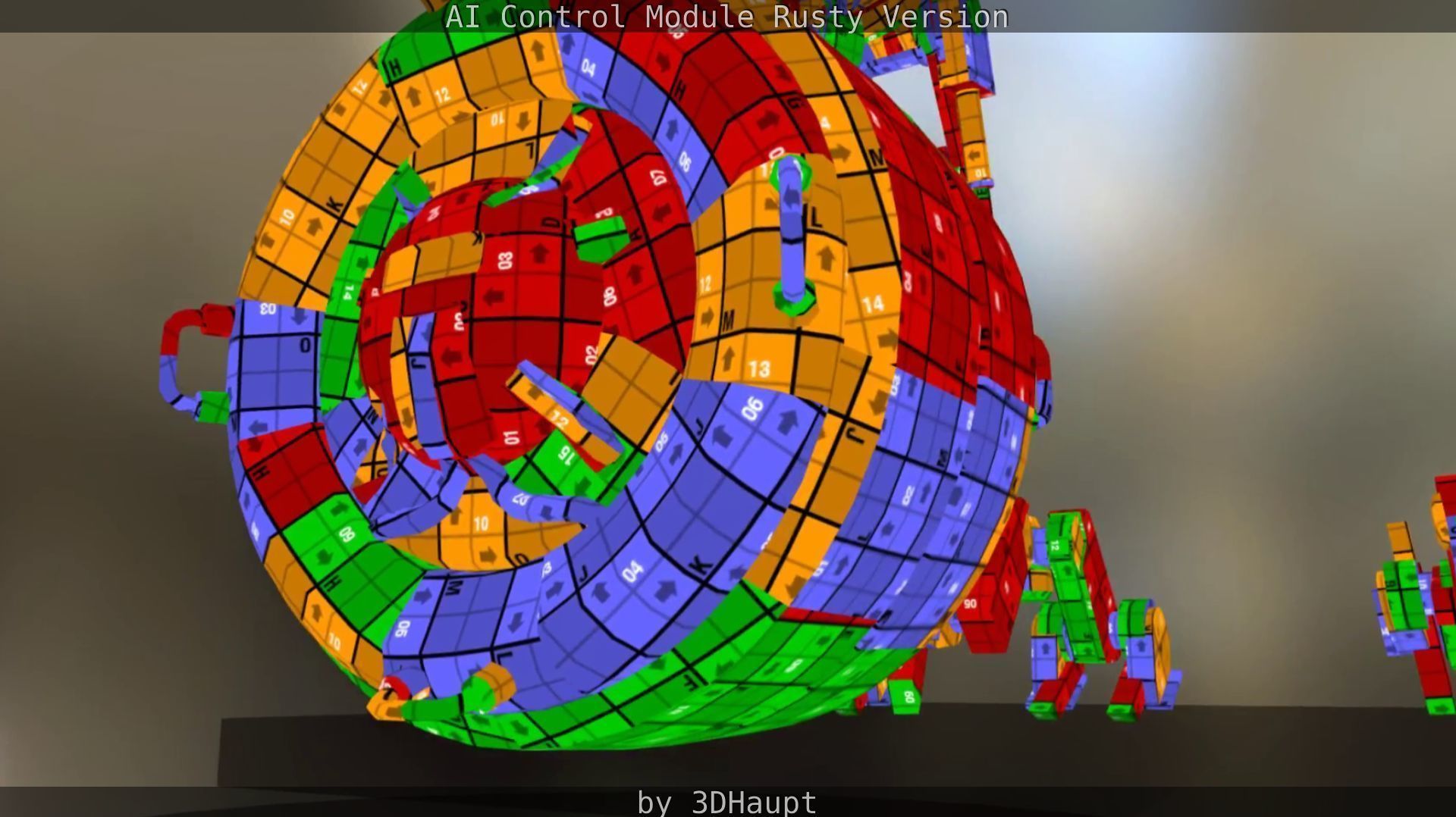 AI Control Module Rusty Version Low-poly 3D model_78