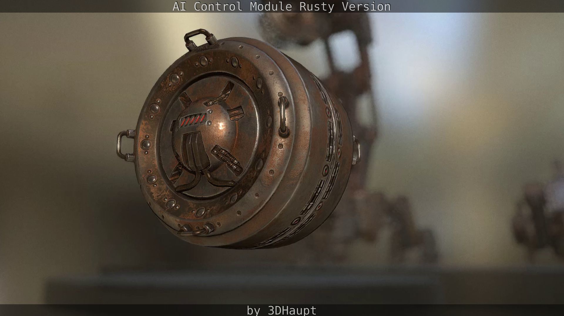 AI Control Module Rusty Version Low-poly 3D model_79