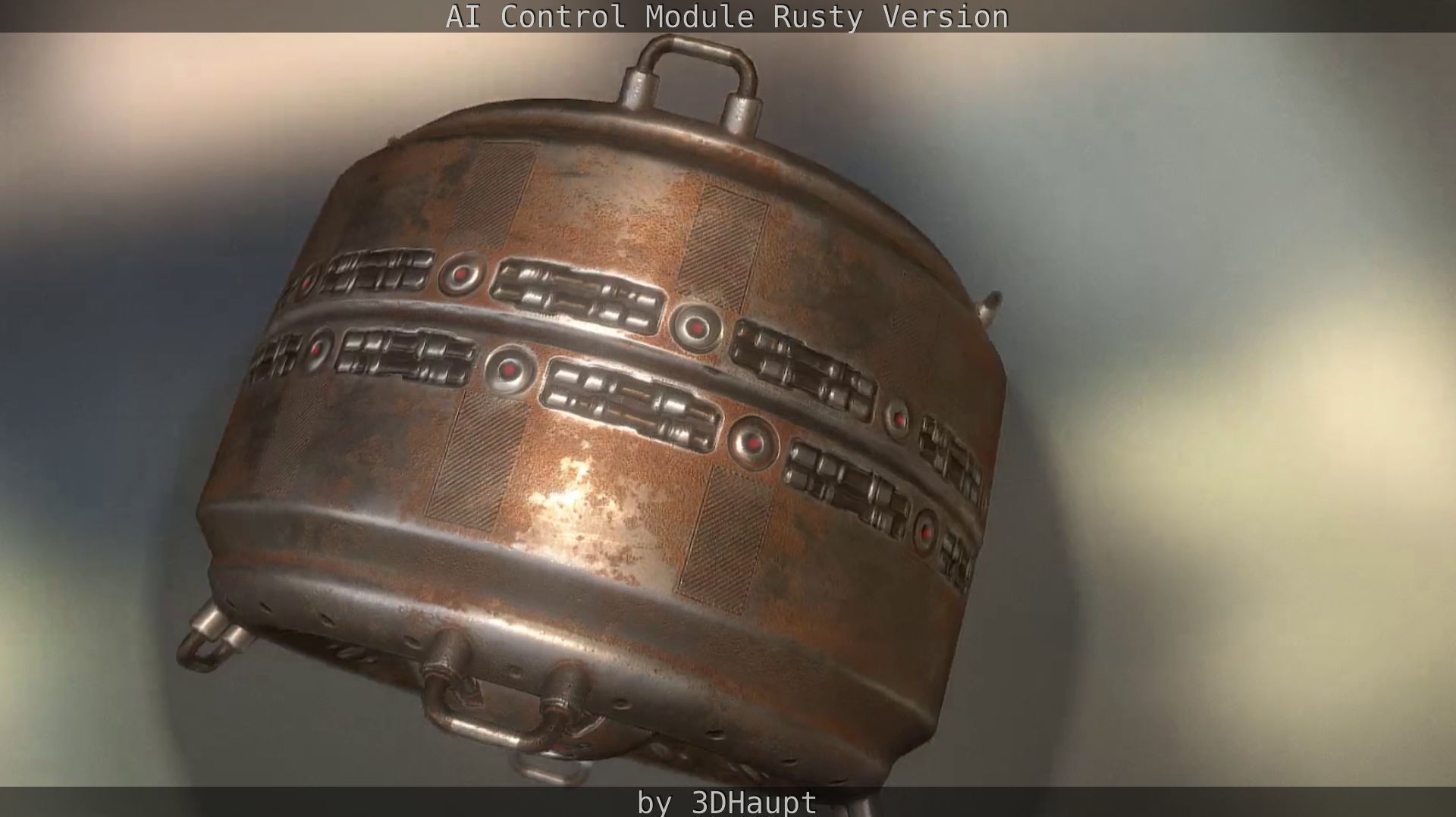 AI Control Module Rusty Version Low-poly 3D model_82